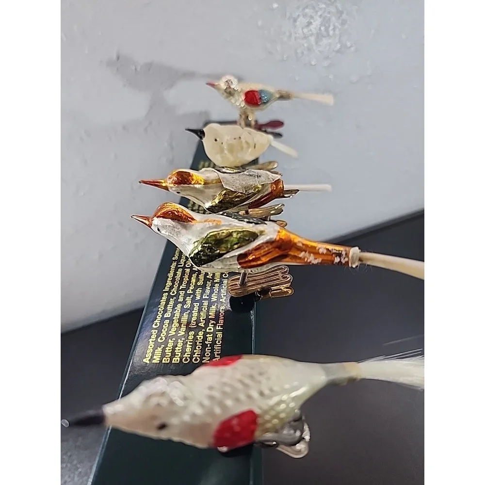 Vintage 1920's Mercury Glass Clip On‎ BIRD ORNAMENT With Tail 6